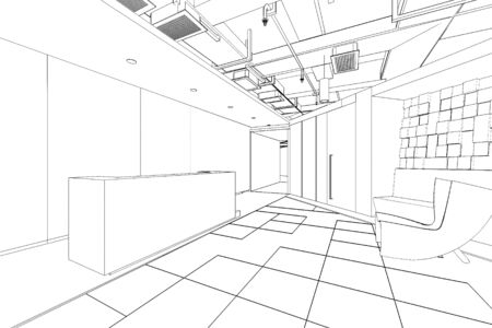 outline sketch of a interior with clipping pathの写真素材