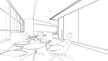 outline sketch of a interior with clipping pathの写真素材