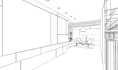 outline sketch of a interior with clipping pathの写真素材