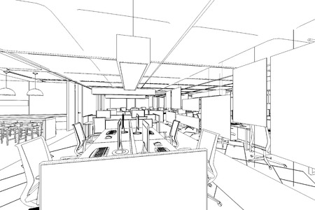 outline sketch of a interior with clipping pathの写真素材