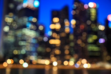 View of city night lights blurred bokeh background.の写真素材
