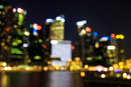 View of city night lights blurred bokeh background.の写真素材
