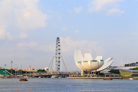 Buildings in Singapore city with blue sky , Singapore - 13 September  2014のeditorial素材