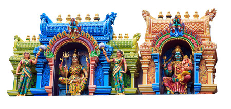 Hindu God Statues At A Hindu Temple in isolatedのeditorial素材