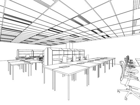 outline sketch of a interior spaceの写真素材