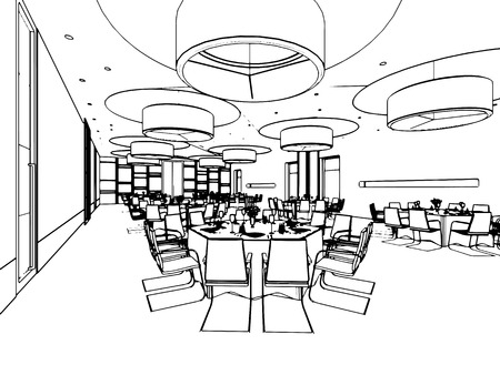 outline sketch of a interior spaceの写真素材