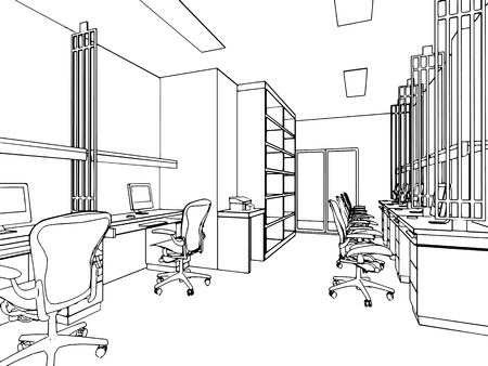 outline sketch of a interior spaceの写真素材
