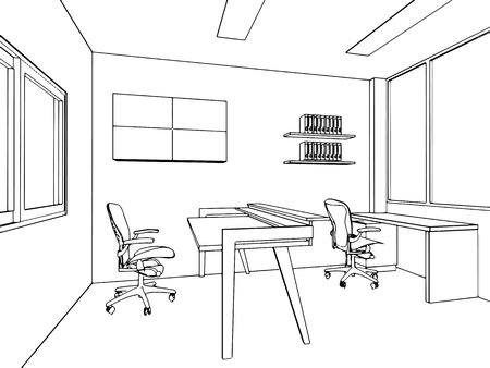 outline sketch of a interior spaceの写真素材