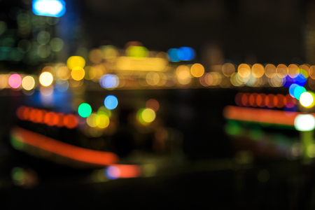View of city night abstract circularlights blurred bokeh background.の写真素材