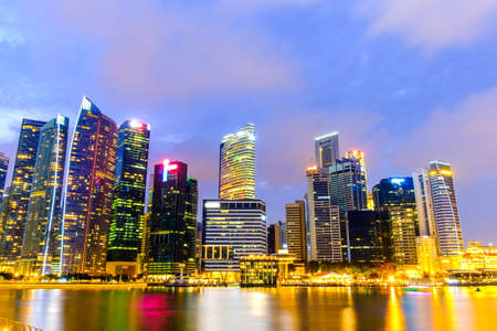Singapore Skyline and view of Marina Bayのeditorial素材