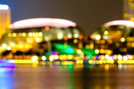 Blurred abstract background lights, beautiful singapore skyline viewのeditorial素材