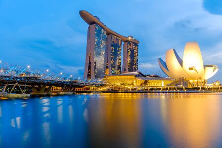 Singapore Skyline and view of Marina Bayのeditorial素材