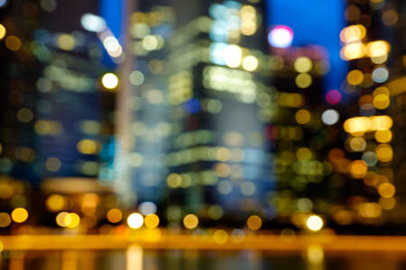 Blurred abstract background lights, beautiful singapore skyline viewの写真素材