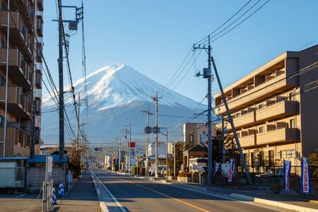 Mountain Fuji Kawaguchiko Japan - December 2014 , japan rail train , Kawaguchiko, Japan - 13 December 2014のeditorial素材