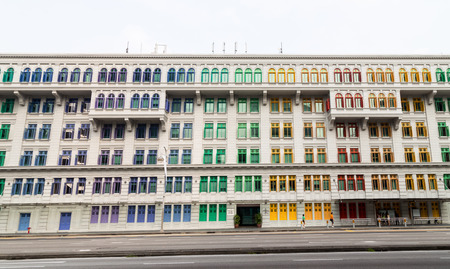 Heritage Building Windows in Singaporeのeditorial素材