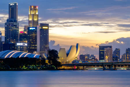 Singapore Skyline and view of Marina Bay