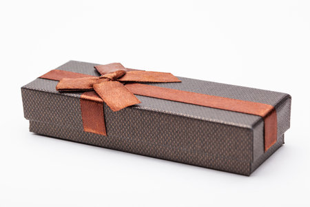 a box with a bow for a giftの写真素材