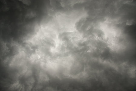thick black clouds in the sky before the storm
