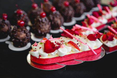 delicious sweet dessert, candy bar on celebration