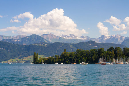 beautiful ships and boats are moored near the shore