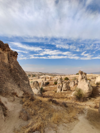 beautiful mountain scenery in the city Cappadocia in Turkeyの写真素材