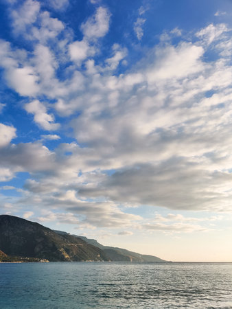 beautiful landscape of a sandy beach on the sea