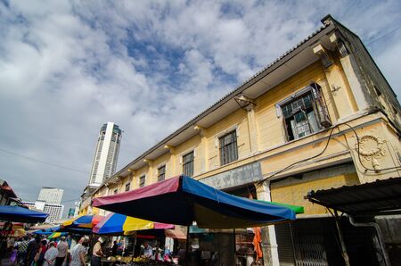 George Town, Penang/Malaysia - Jun 03 2016: KOMTAR building with UNESCO World Heritage building at street in morning.のeditorial素材