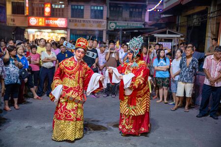 Bukit Mertajam, Penang/Malaysia - Aug 19 2016: Teochew opera performance at street.のeditorial素材