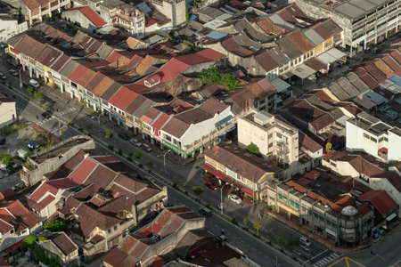 George Town, Penang/Malaysia - Jun 18 2017: Aerial view of Penang heritage old house.のeditorial素材