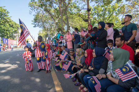 George Town, Penang/Malaysia - Aug 31 2017: Malaysian attend national day celebration.のeditorial素材