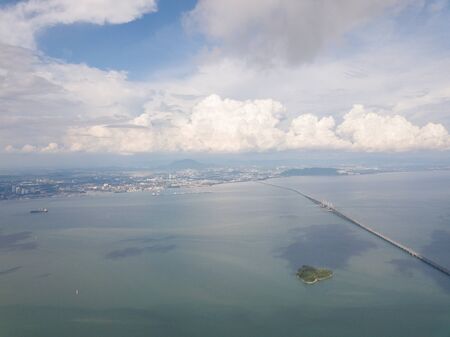 Aerial view Penang Bridge in afternoon.の写真素材