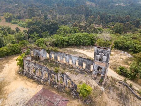 Aerial abandoned church at Sungai Lembu.の写真素材