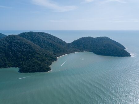 Aerial view Teluk Bahang Eco Forest Park at Muka Head.の写真素材