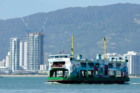 Butterworth, Penang/Malaysia - Jan 01 2020: Ferry service at Penang sea.のeditorial素材