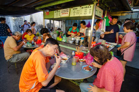 Bukit Mertajam, Penang/Malaysia - Jan 05 2020: People enjoy delicious food at outdoor.のeditorial素材