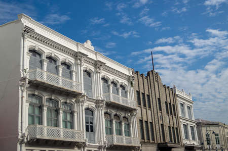 Georgetown, Penang/Malaysia - Feb 14 2020: Heritage building at Beach Street.のeditorial素材