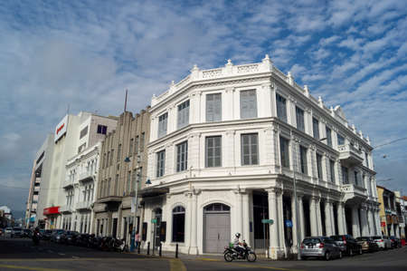 Georgetown, Penang/Malaysia - Feb 14 2020: Heritage building under blue skyのeditorial素材