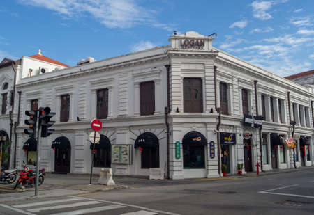 Georgetown, Penang/Malaysia - Feb 14 2020: Penang colonial architecture.のeditorial素材