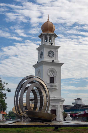 Georgetown, Penang/Malaysia - Feb 14 2020: Georgetown heritage clock tower.のeditorial素材