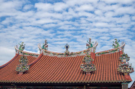 Georgetown, Penang/Malaysia - Feb 14 2020: Beautiful rooftop of Goddess of Mercy temple.のeditorial素材