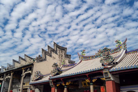 Georgetown, Penang/Malaysia - Feb 14 2020: Beautiful rooftop of Chinese Temple.のeditorial素材