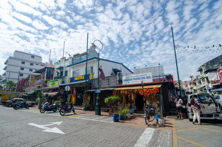 GeorgetownPenang/Malaysia - Feb 14 2020: Little india under blue sky.