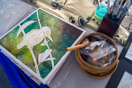 GeorgetownPenang/Malaysia - Feb 15 2020: Batik drawing art.のeditorial素材