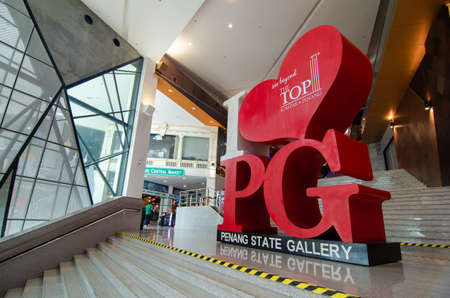 Georgetown, Penang/Malaysia - Feb 27 2020: I love Penang advertisement board of Penang State Gallery.のeditorial素材