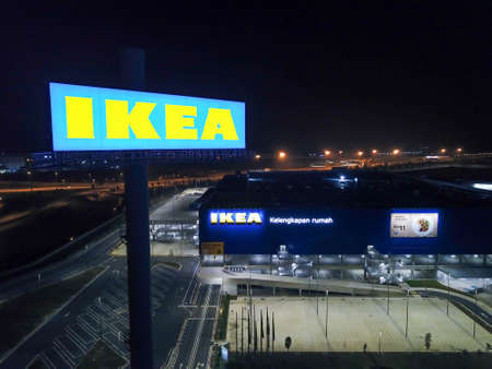 Batu Kawan, Penang/Malaysia - Mar 20 2020: IKEA store at night.