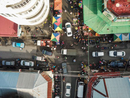 Bukit Mertajam, Penang/Malaysia - Jun 03 2019: Aerial junction Bukit Mertajam town.のeditorial素材