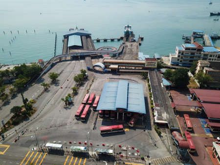 Georgetown, Penang/Malaysia - Mar 21 2020: Rapid Penang bus station.のeditorial素材