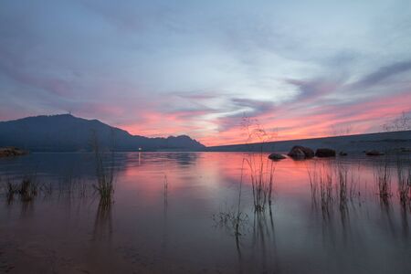 Sunset of Mengkuang dam with marvelous cloud formation.