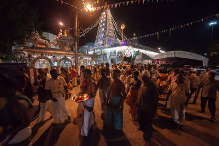Butterworth, Penang/Malaysia - Jul 01 2017: Hindu devotees go parade at street.