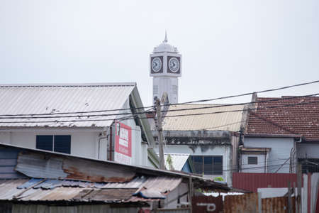 Bukit Mertajam, Penang/Malaysia - Jun 04 2019: Old architecture of clock tower of Jit Sin independence school.のeditorial素材